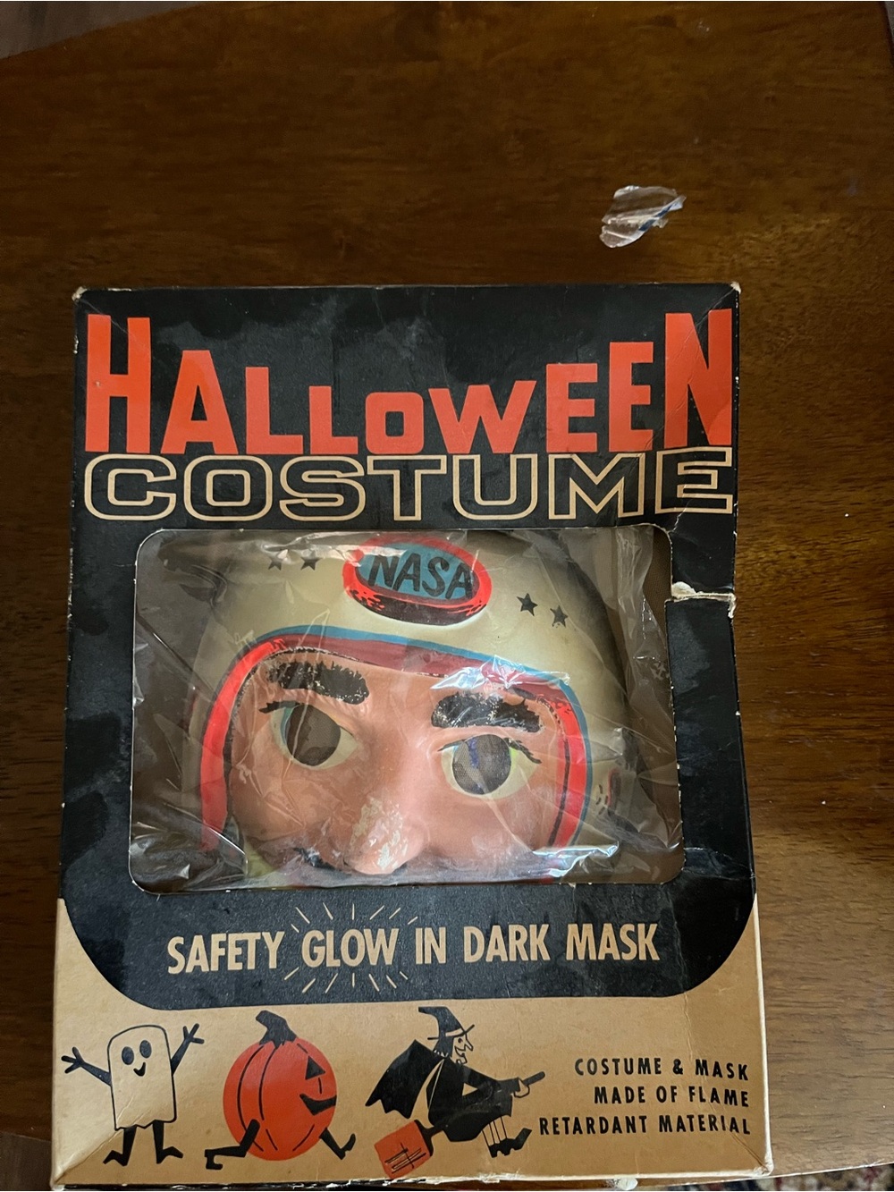Vintage NASA Glow-in-the-Dark Kids Costume Mask - White